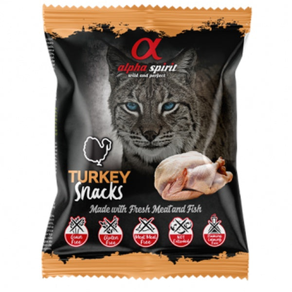 alpha spirit Cat Snacks Bag Truthahn - 50g