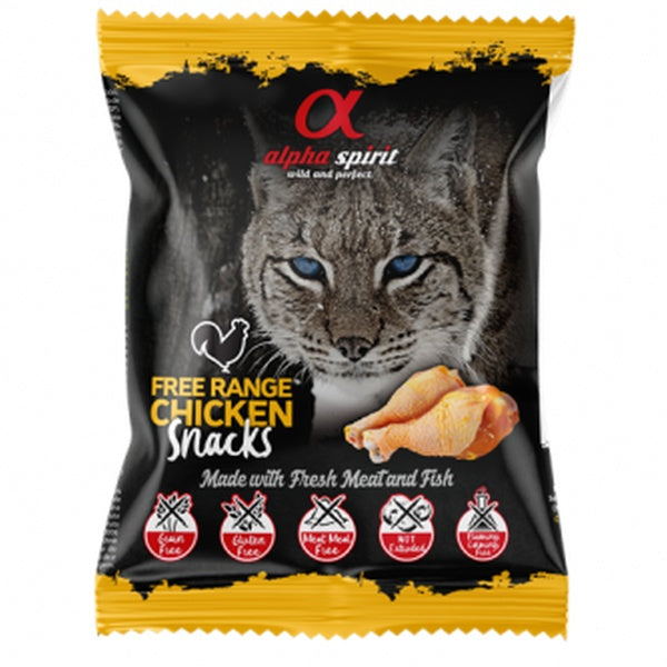 alpha spirit Cat Snacks Bag Freiland-Huhn - 50g
