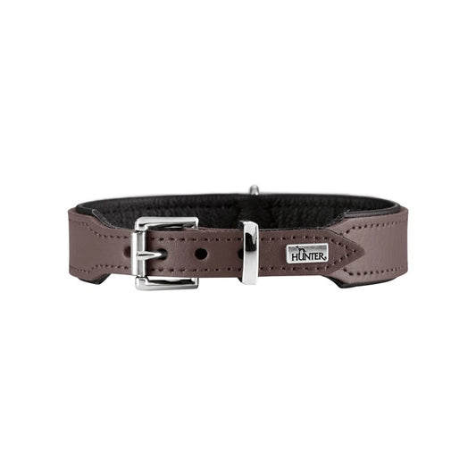 Hunter Halsband Basic 42 nickel, Hals 35-39,5 cm - braun