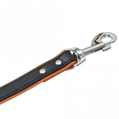 Karlie Rodeo Leine genietet, 22mm 100cm - schwarz/cognac